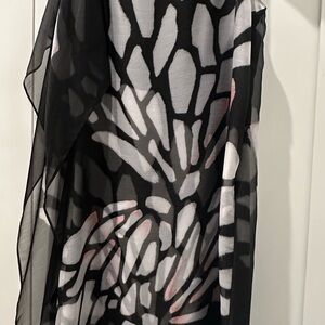 Black and White Sheer Scarf